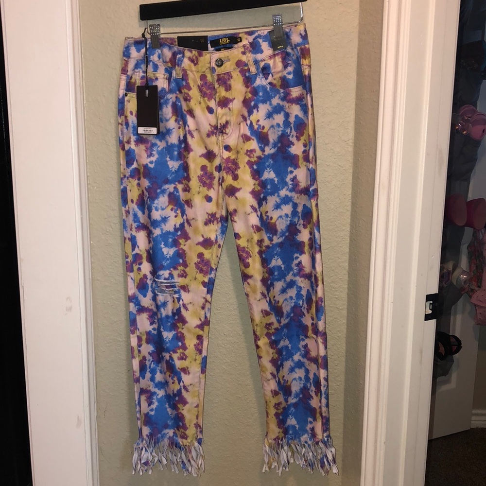 L&B Size10 Tie Dye Skinny MidRise Frayed Hem